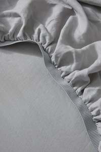 French Flax Linen Fitted Sheet | Silver