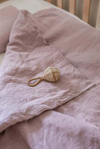 Cot Linen Duvet Set | Dusky Pink