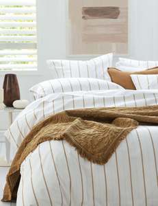Quick Order: Cape Cod Stripe Sheet Set – Ochre