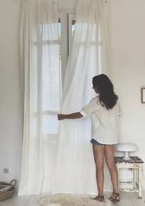 Plain Linen Curtains Nz: Linen Curtains - Hidden Tab Pocket (200cm wide)