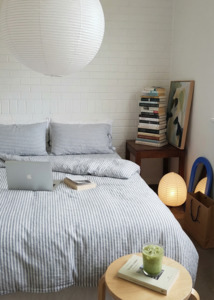 Blue Stripe Linen Duvet Cover | Oeko-Tex® certified