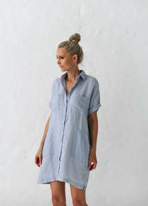 Dresses: Linen tunic | Light Blue