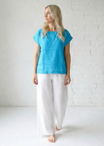 Linen T-Shirt | Ocean Blue