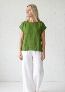 Linen T-Shirt | Calla Green
