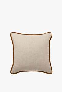 The Tailored Edge Cushion | Natural & Toffee