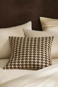 Checkers Cushion: Houndstooth Cushion | Cocoa