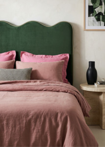 Piped Edge Headboard | Upholstered Bedhead Forest Green