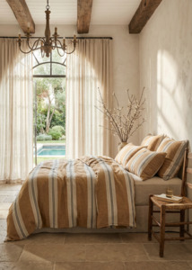 Hand: Capri Stripe Duvet Cover | Rust