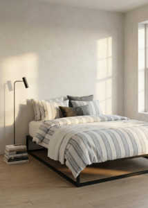 Duvet Covers: Capri Striped Linen Duvet