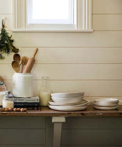 Rustic Stoneware Charger Plate | Off White | 30cm