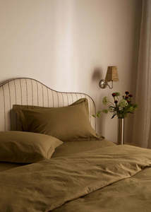 Linen & Cotton Duvet Cover Set - Khaki