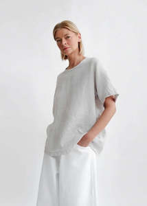Hirokko Linen Top - Oyster