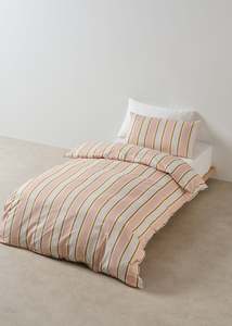 Childrens Duvet Cover | Pink Sailor Stripe