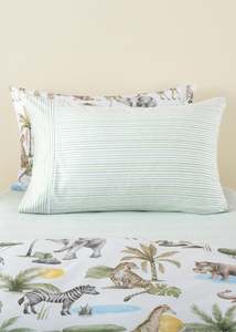 Fitted Sheet Set - Green Scribble Stripe