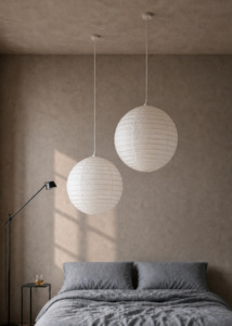 Back In Stock New: Artisan Linen Pendent - White 50cm