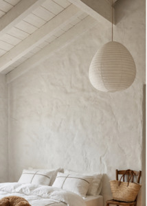 Back In Stock New: Artisan Pear Linen Pendent - White 50cm
