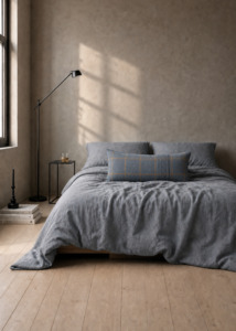 Duvet Covers: Pure Linen Duvet - Foundry - Made in New Zealand