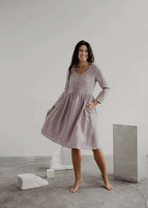 Oversized Linen Dress - Dusky Rose