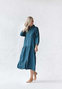 Dresses: Oversized Linen Dress | Teal