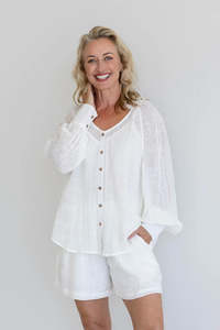 Mika Linen Blouse - Off White