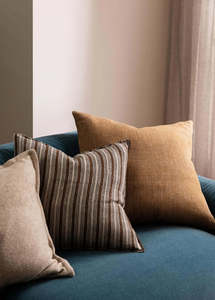 Cushions Throws: Bronze Stripe - Pure Linen Cushion