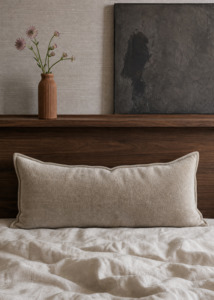 Cushions Throws: Plush Latte Velvet Lumbar - Made in New Zealand