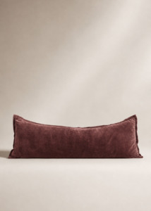 Cushions Throws: Grand Velvet Lumbar Cushion - Bordeaux