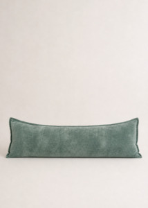 Cushions Throws: Grand Velvet Lumbar Cushion - Aqua