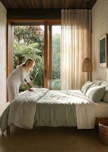 Sage Linen Duvet Cover | European Flax Linen | Made in NZ