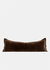 Velvet Lumbar Cushion in Chocolate | Made in NZ