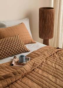 Linen & Cotton Quilt | Caramel