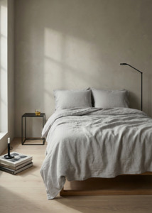 Majeste: Majeste® Linen Duvet Cover Set in Dove Grey