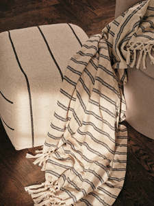 Homewares: Elly Throw - Black & Natural