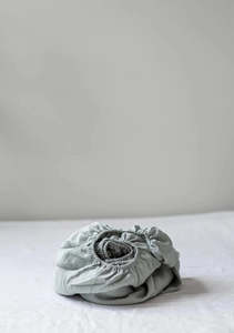 Premium Linen Collection: Linen Fitted Sheet in Duck Egg | Made in Europe