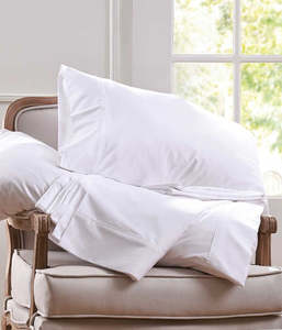 Hotel Luxury Bedding: Sateen Pillowcases – 500TC | White