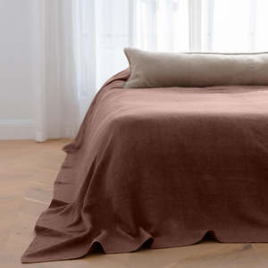 Quilts Bed Covers: Linen Bed Cover | Clay