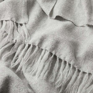 Throws Blankets: Alpaca & Wool Bouclé Throw - Ash