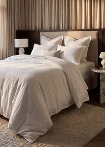 Majesté® Pure White Linen Duvet Cover Set - Alaskan king