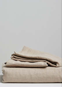 Majeste: Majeste® Pure Linen Flat Sheet | Natural | Made in New Zealand