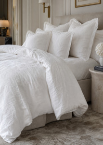 Majeste® Linen Duvet Cover Set | White | Made in New Zealand