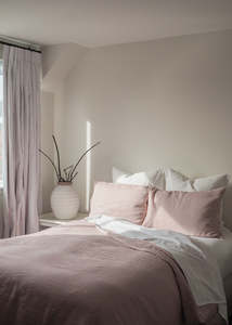 Duvet Covers: Linen Duvet Cover Set | Peony | Made In New Zealand -USA
