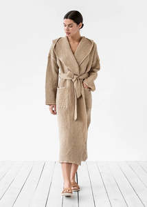 Sleepwear: Spa Waffle Bathrobe — Beige