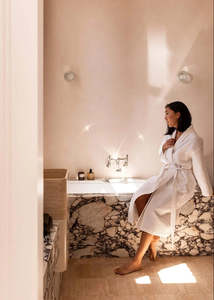 Sleepwear: Spa Waffle Bathrobe - White