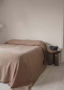 Quilts Bed Covers: Heavy Linen Bed Cover | Nude -USA