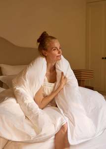 Cotton: Egyptian Cotton Duvet Cover Set - French Blue Embroidery