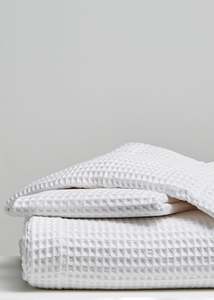 Throws Blankets: Waffle Blanket — White