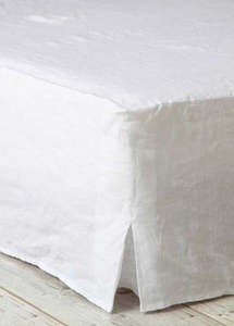 Linen Valance in White | Bed Skirt NZ