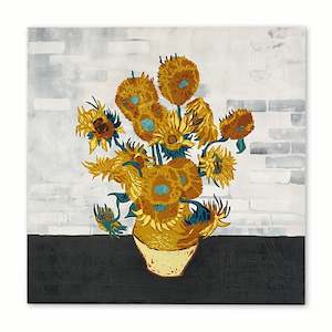 Brad Novak: Study of Sunflowers 1.3 (after Van Gogh)  |  Mixed media  |  by Brad Novak