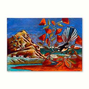 Anna Palmer: Piwakawaka, Piha  | Pastel Drawing  |  by Anna Palmer