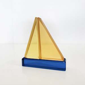 Mini Alma Blocks (Dark Blue) #2 | Glass Sculpture | by Karin Barr